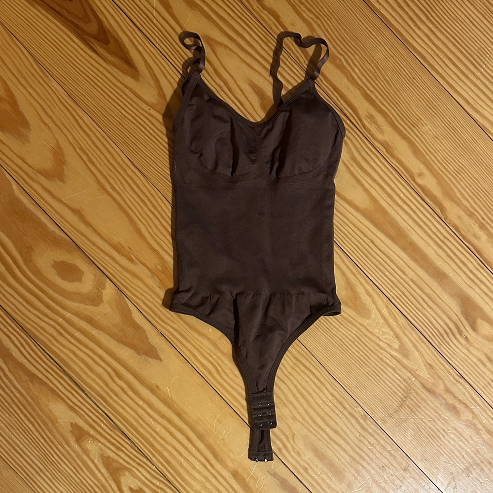 Heyshape Brown Sleeveless Bodysuit with Adjustable Straps